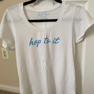 Draper James white t-shirt with flutter sleeves